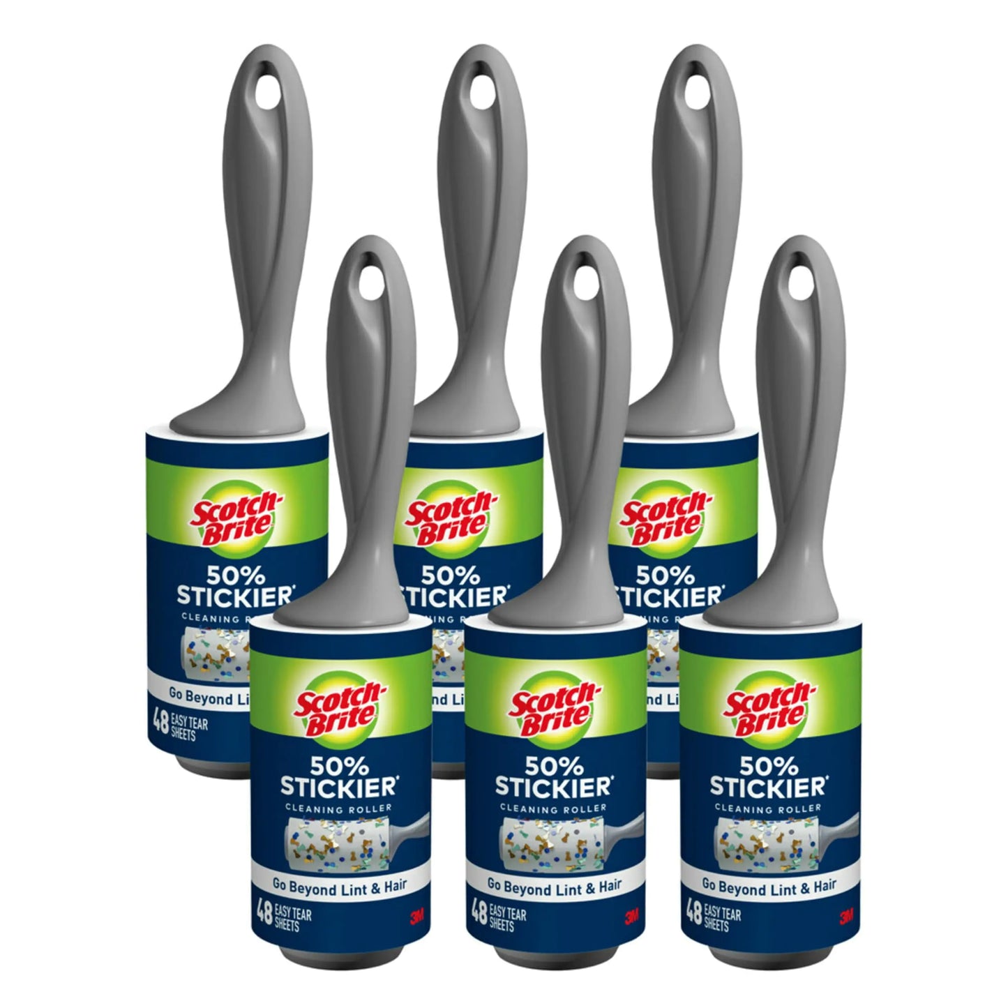 Scotch-Brite 50% Stickier Lint Roller 6-Rollers 48-Sheets/Roller (288 Sheets Total)