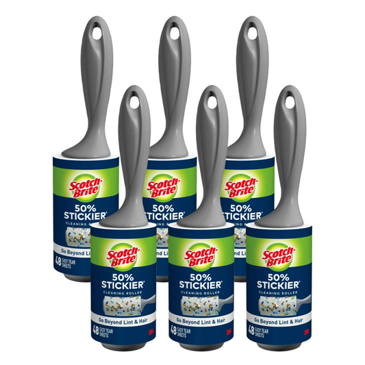 Scotch-Brite 50% Stickier Lint Roller 6-Rollers 48-Sheets/Roller (288 Sheets Total)