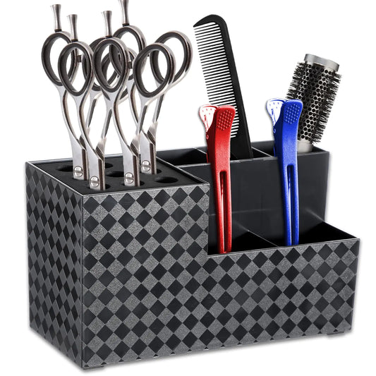 Hairdressing Scissors Holder Shears Block Barber Shop Scissor Organizer Stand Hairdressing Tools Storage Box for Hairstyling Combs Clips Brushes Salon Barber Scissor Holder Rack
