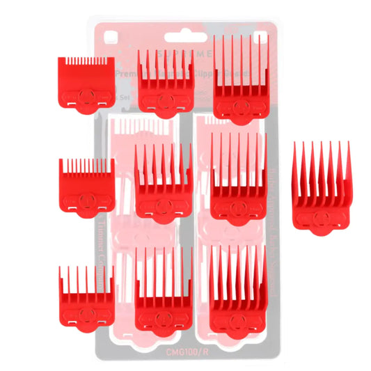 Supreme Trimmer Magnetic Guide Combs for Clippers 10 Cutting Lengths | Red