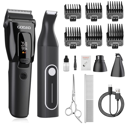 Gooad Grooming Clippers 3-Speed Professional Cordless Quiet Metal Blades Grooming Kit